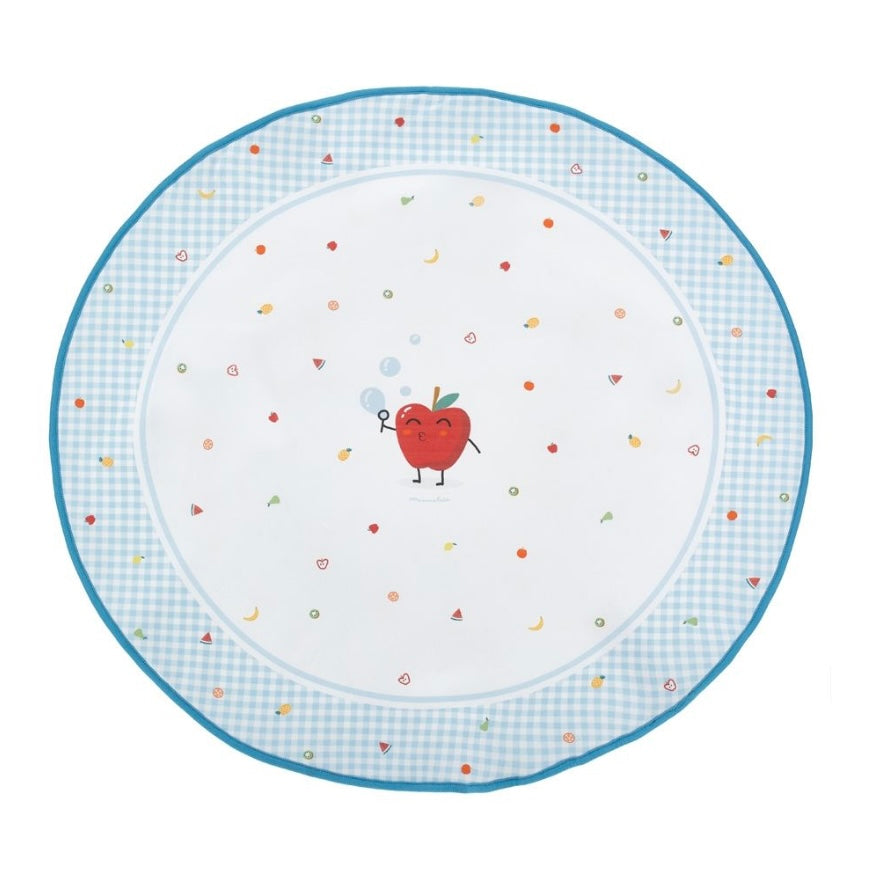 PRE ORDER - monnalisa white & blue gingham apple blanket