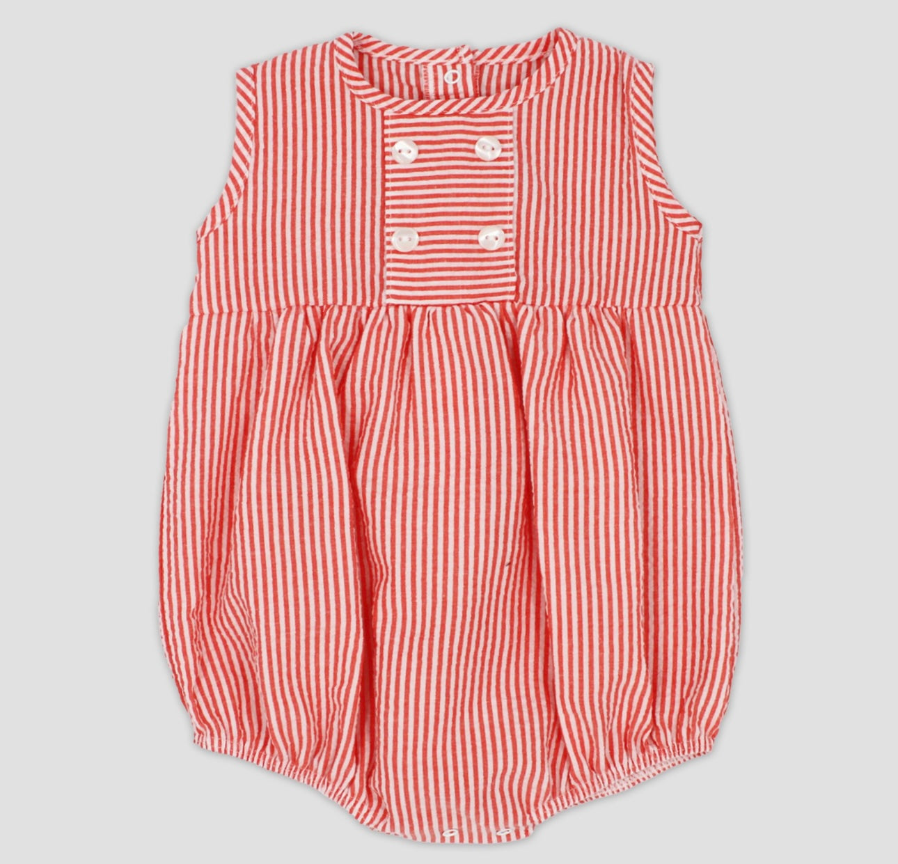Rapife coral stripe button detail romper