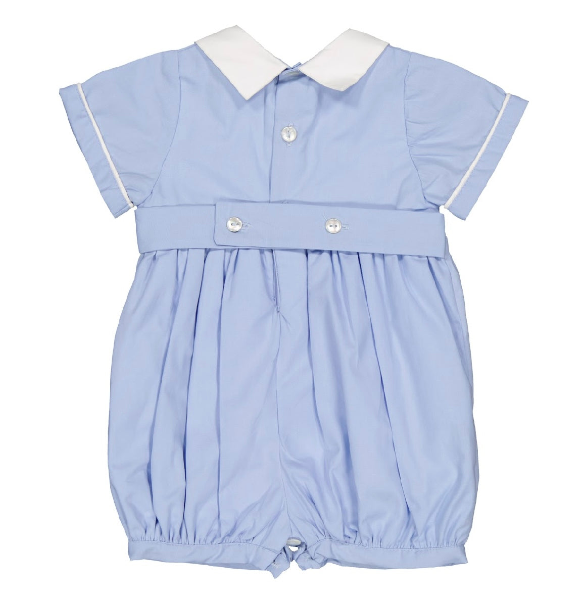 Kidiwi blue cotton ‘matheo’ smocked romper