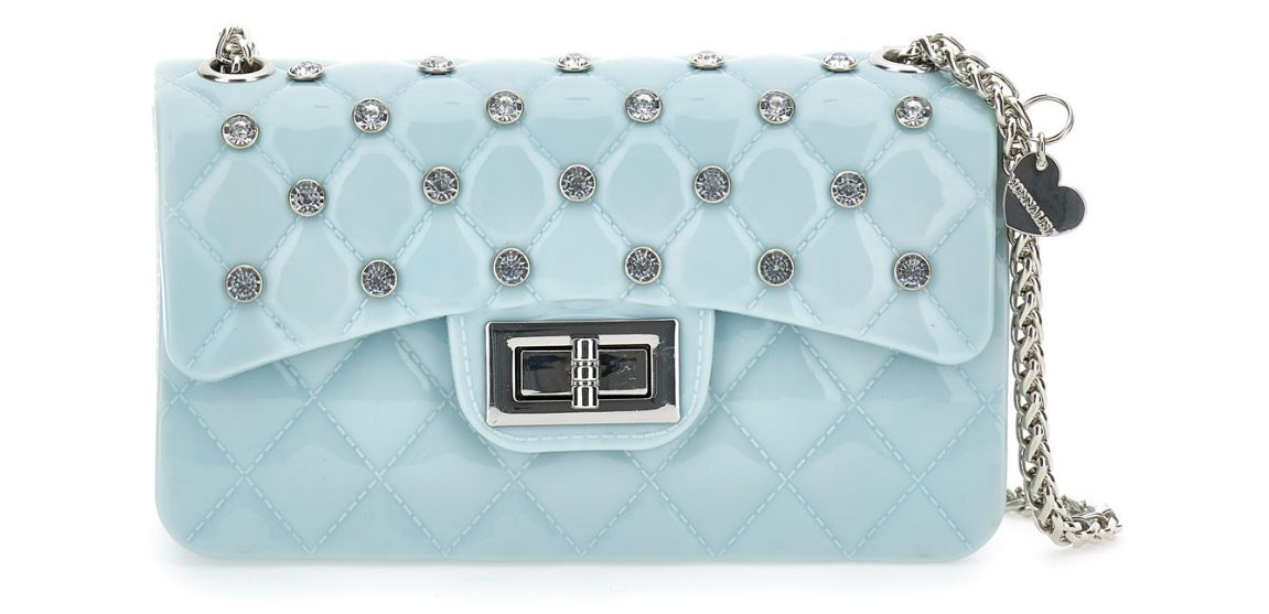 PRE ORDER - Monnalisa blue diamanté studded cross body bag