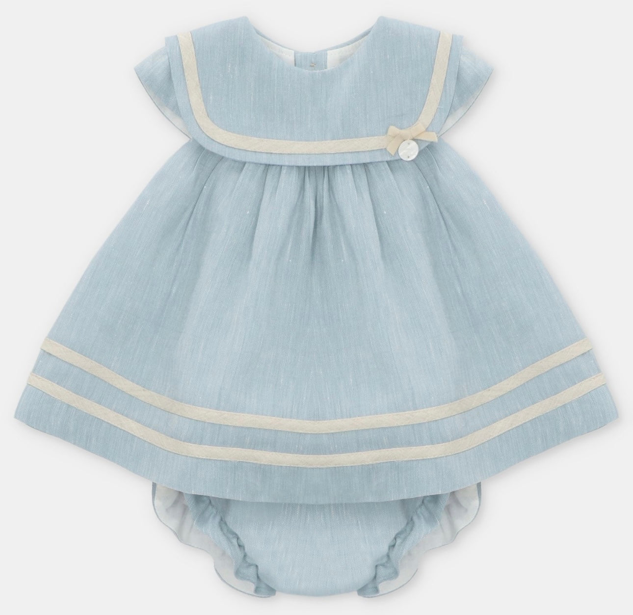 Martin Aranda blue & beige woven sailor dress set