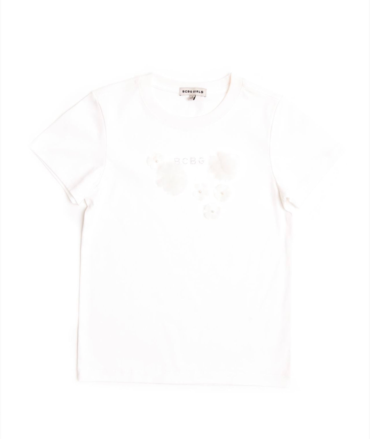 BCBGMAXAZARIA white flower appliqué T-shirt