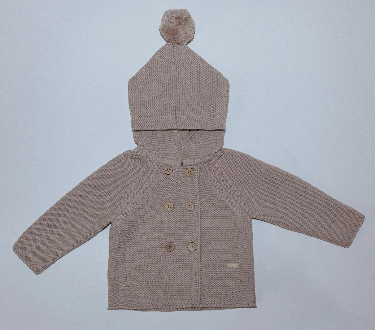 Rigola beige knit hooded cardigan