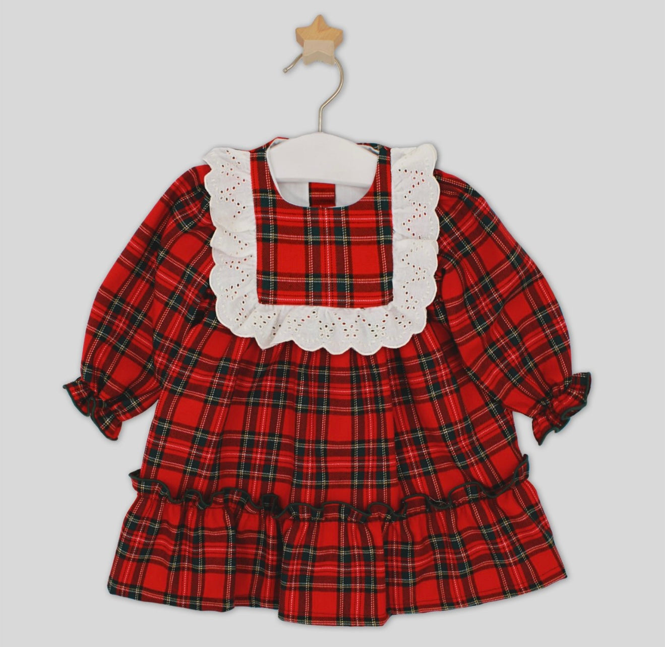 Rapife red tartan frilled dress