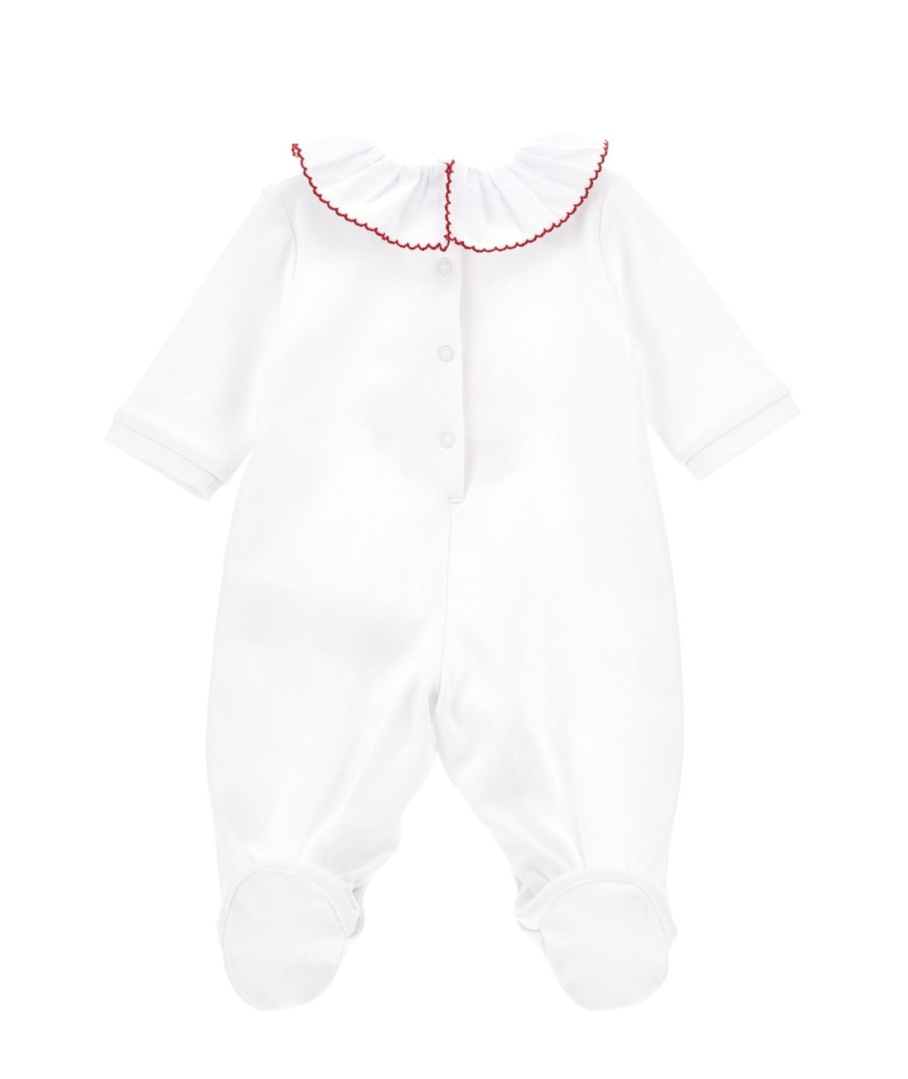PRE ORDER - monnalisa white Winnie the Pooh strawberry frilled babygrow