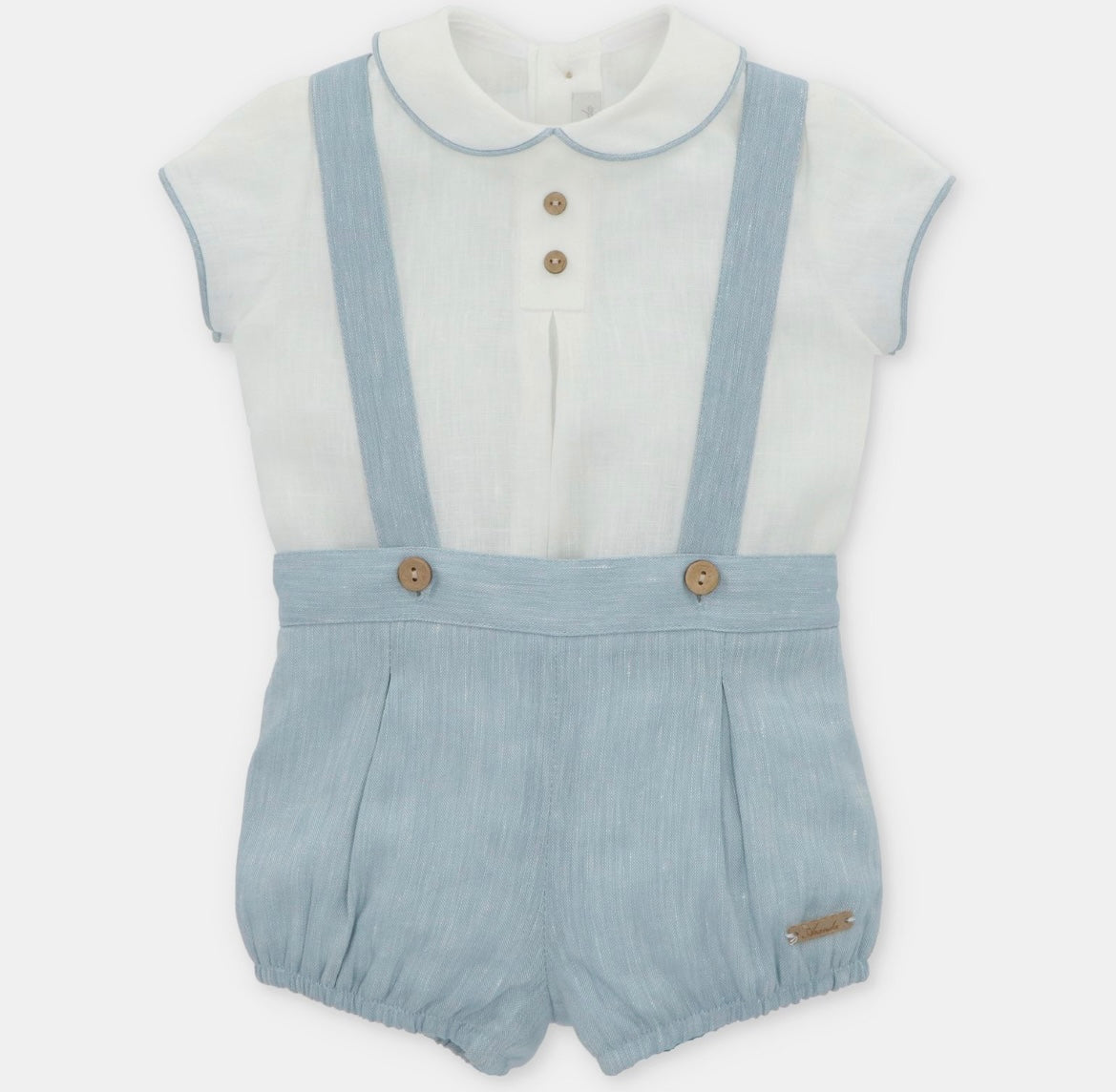 Martin aranda blue linen dungaree set
