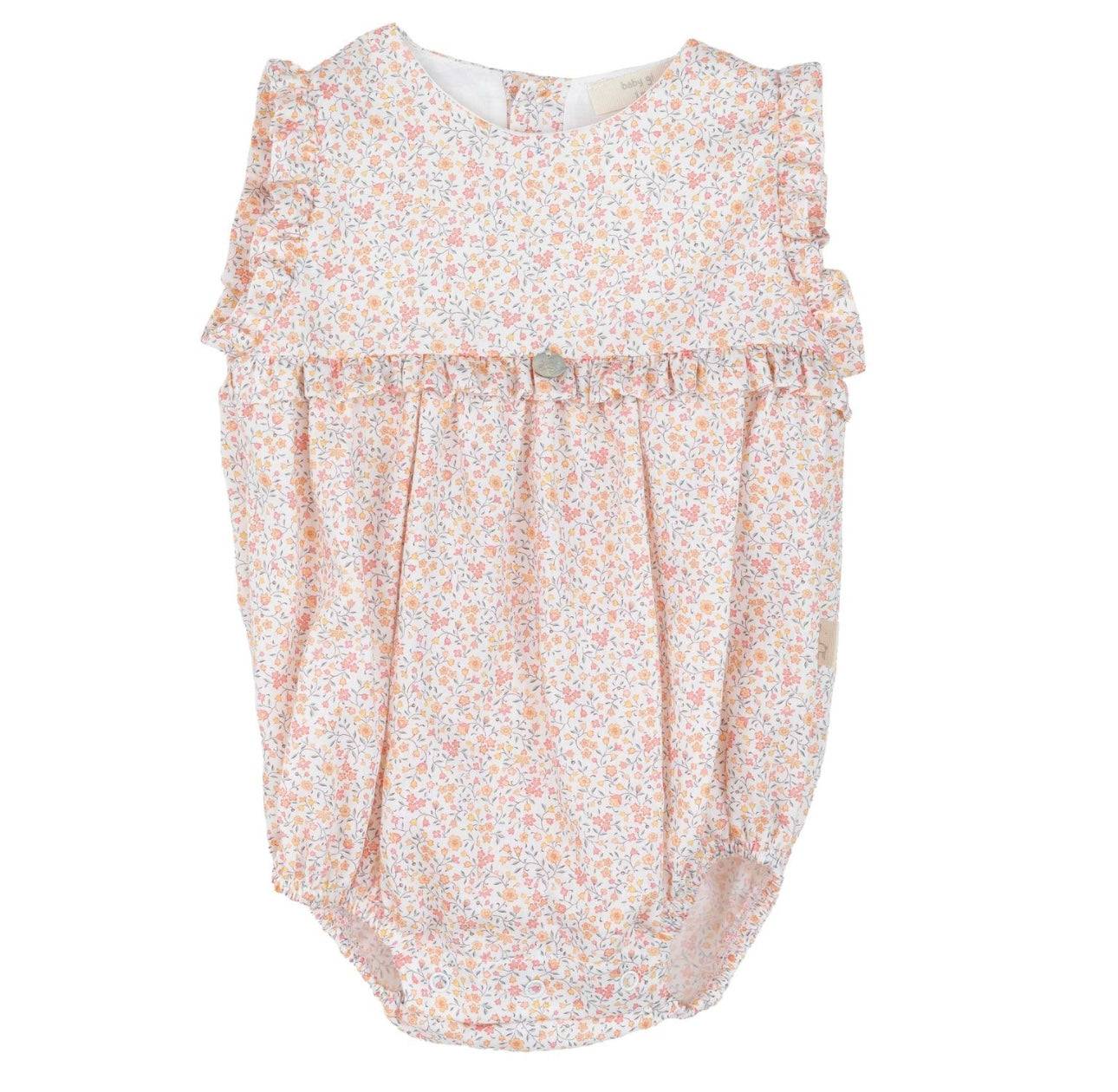 Baby Gi coral floral cotton romper