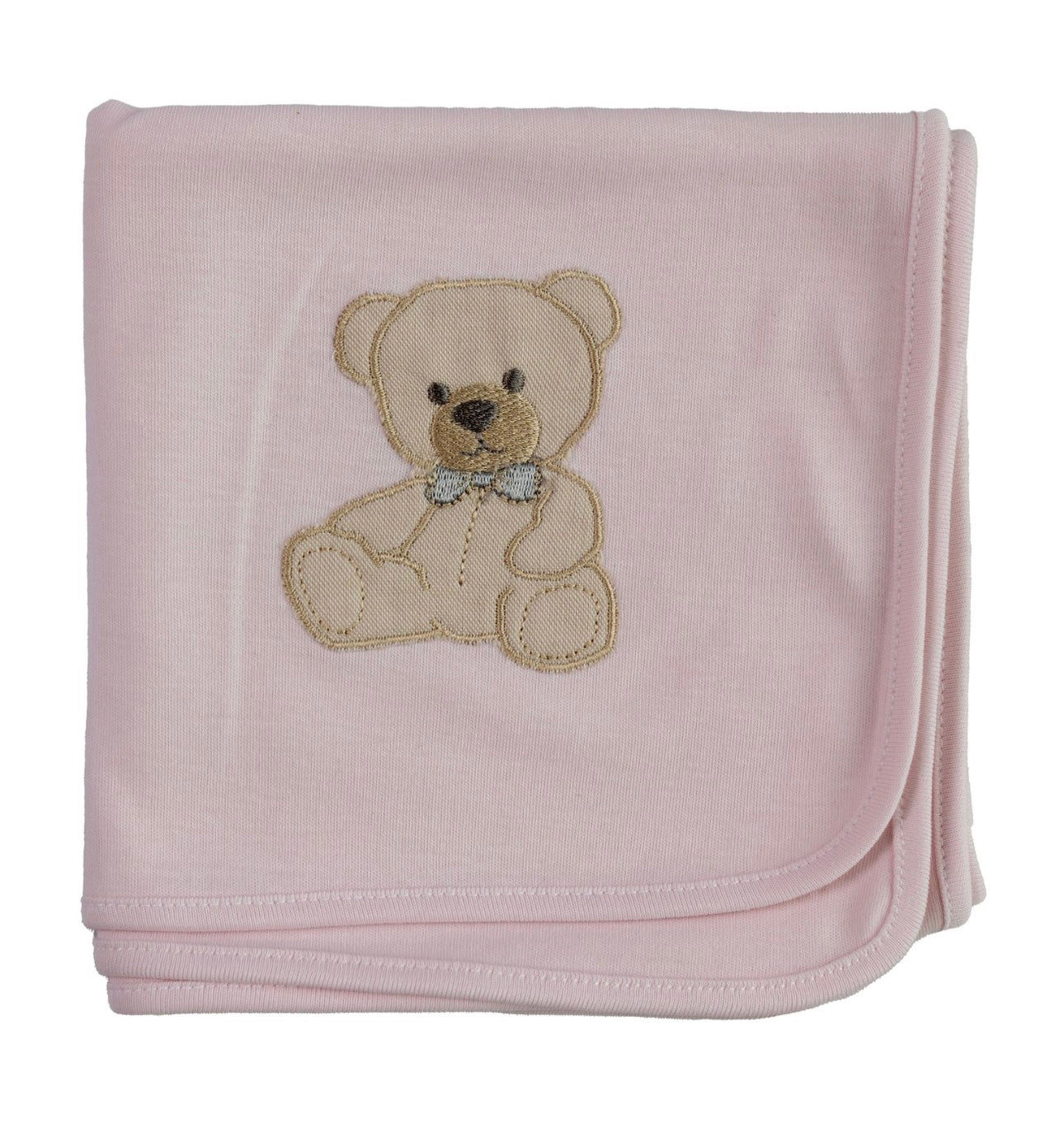 Baby Gi pink cotton teddy bear muslin