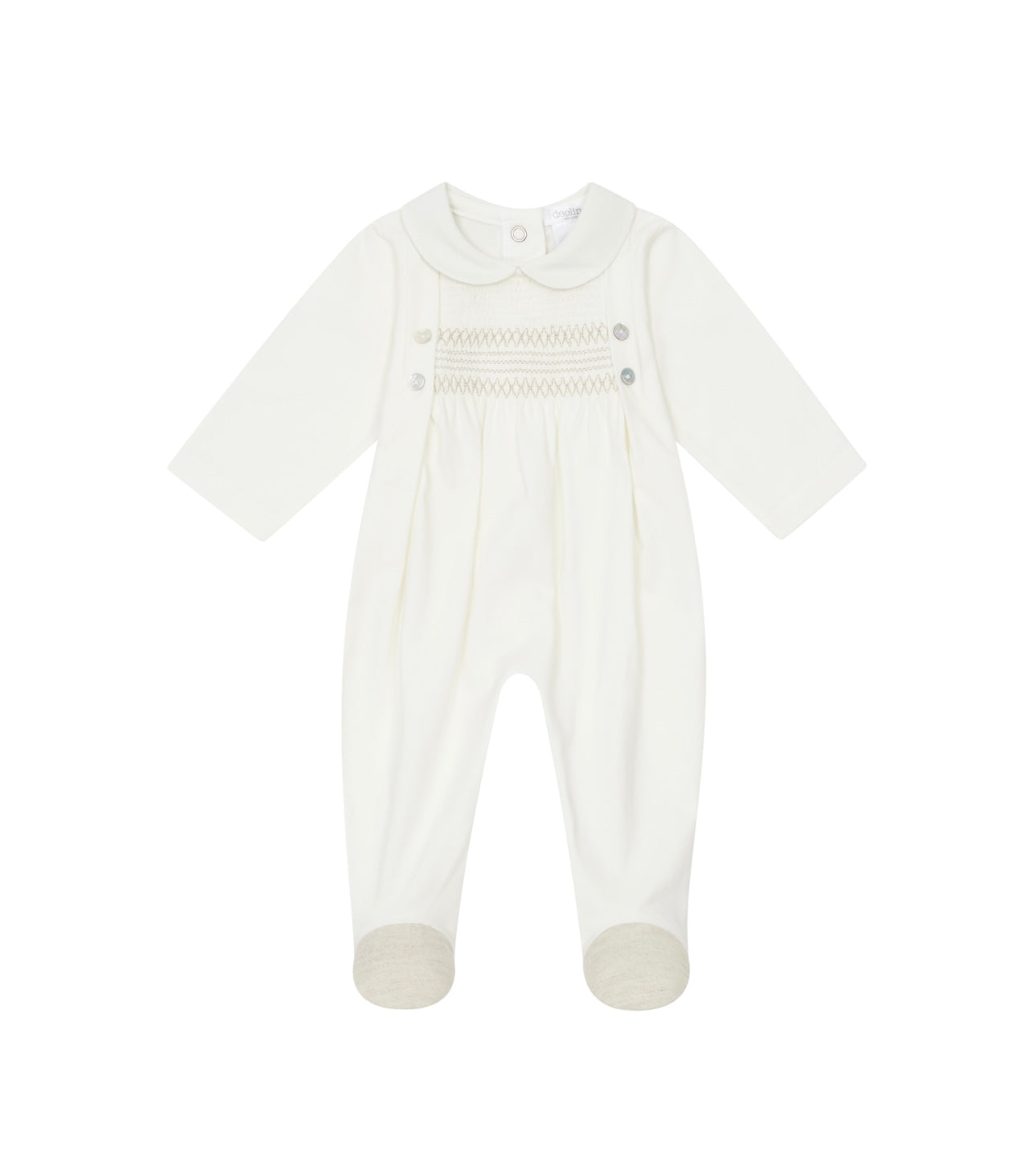 Deolinda beige smocked babygrow