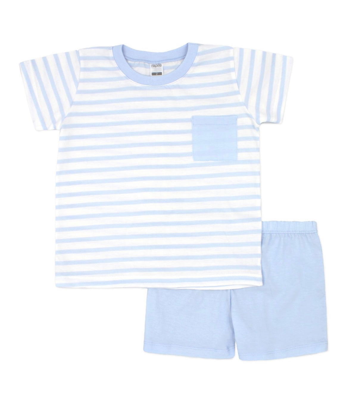 Rapife boys white & blue stripe T-shirt & shirt set