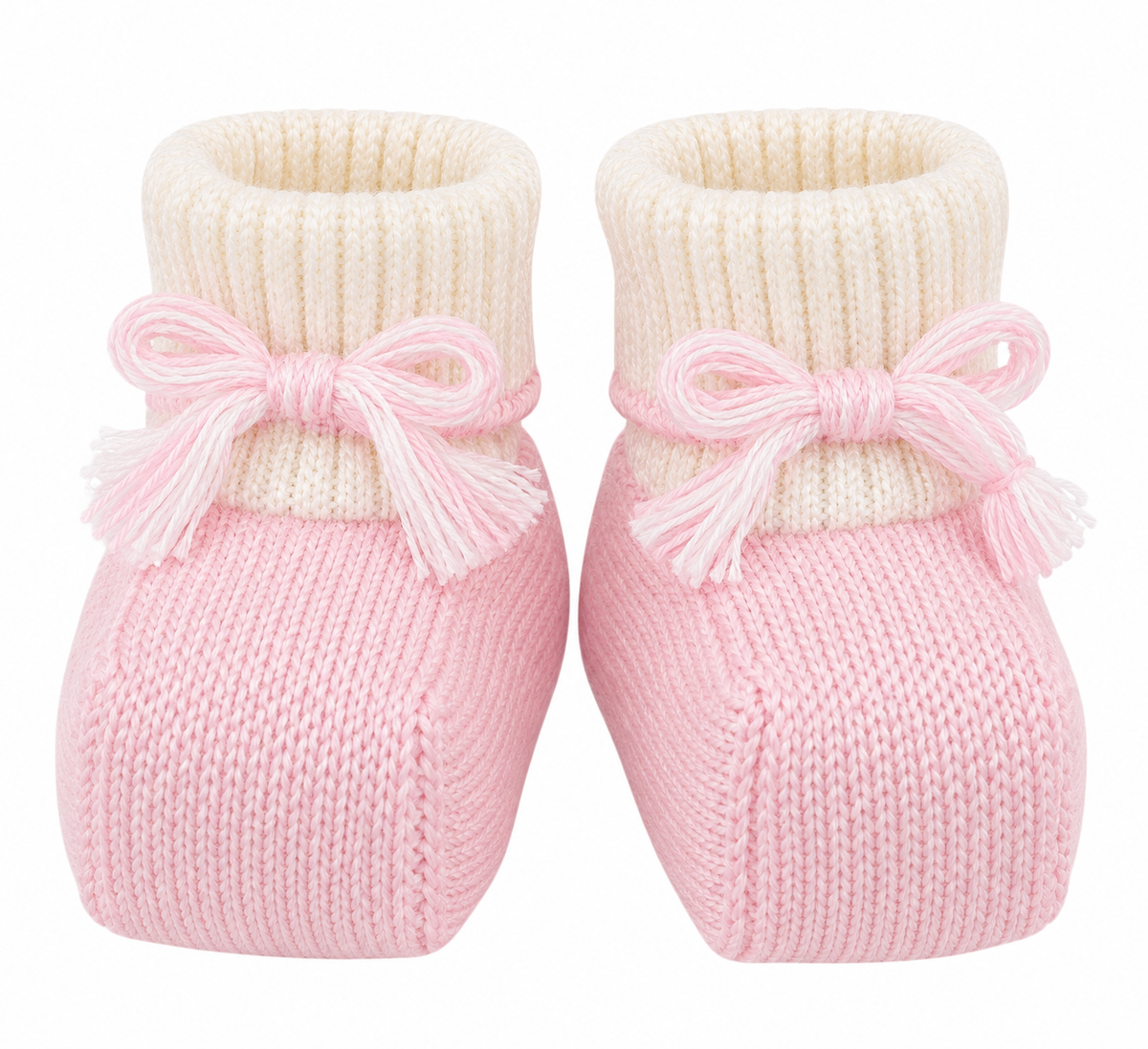 Bimbalo baby pink knitted booties