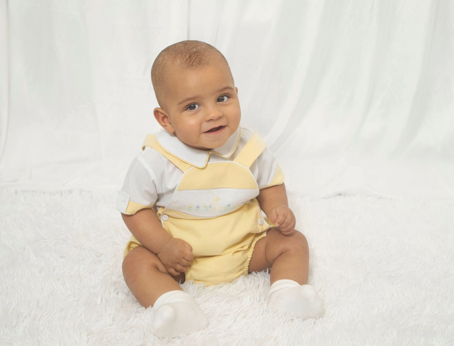 Pretty originals boys yellow romper and shirt set