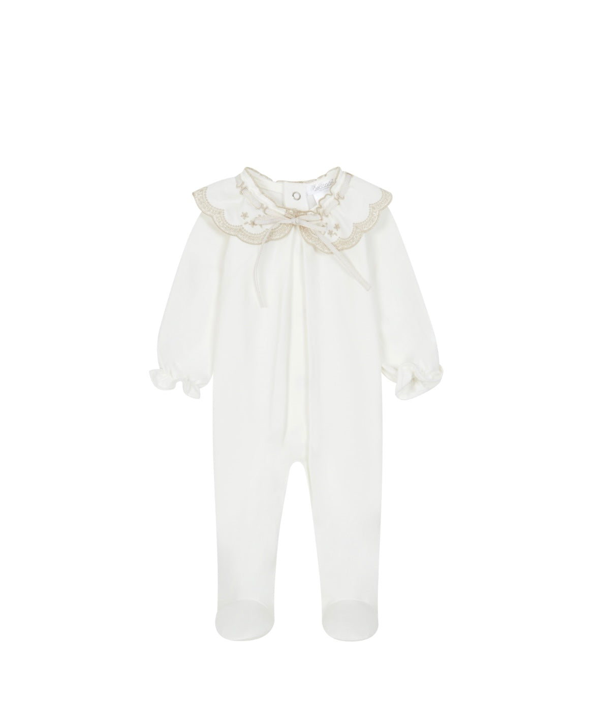 Chic by Deolinda girls ivory & beige collared babygrow