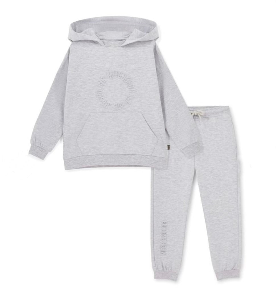 Mitch & son grey logo hoodie tracksuit