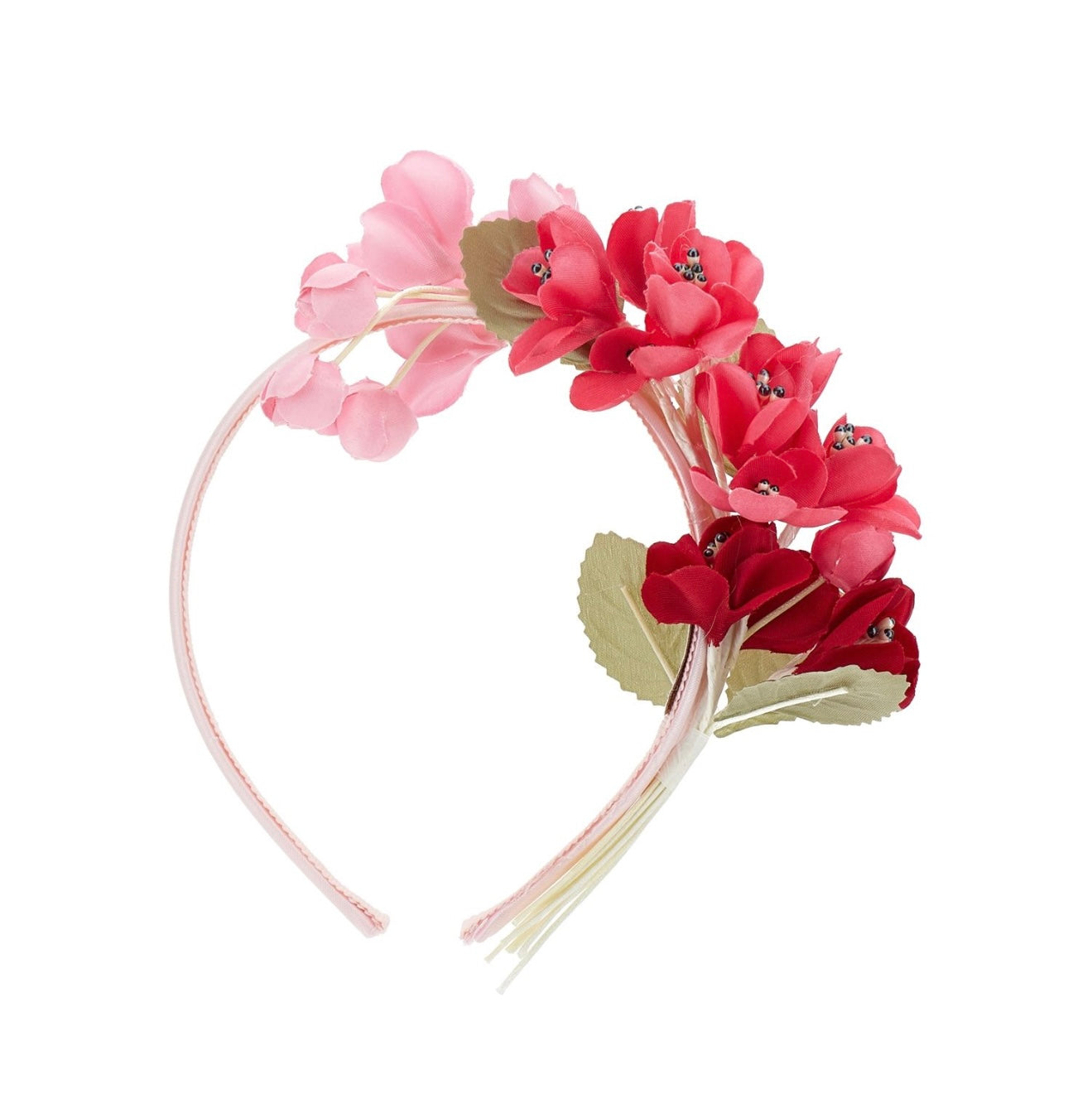 PRE ORDER - monnalisa pink & red floral flower headband