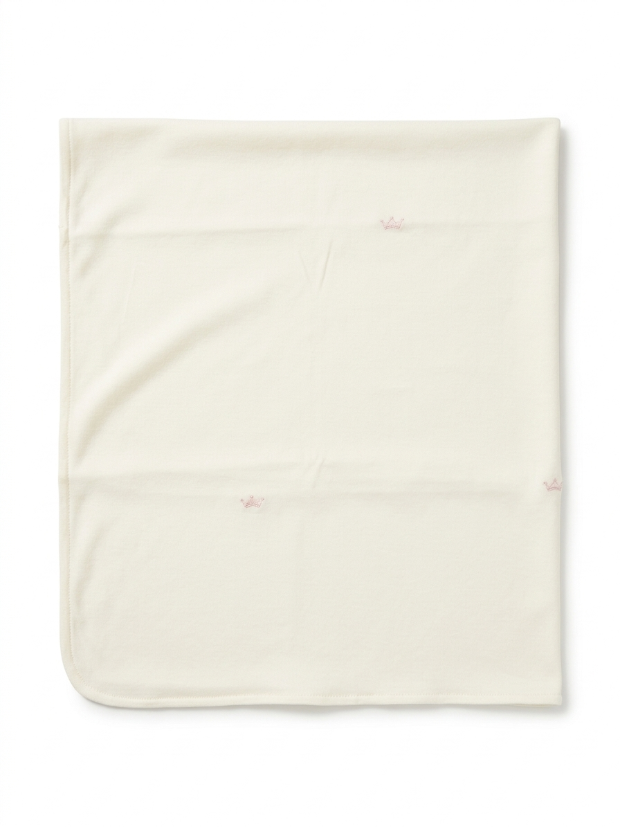 Adriana Mae pink crown embroidered blanket