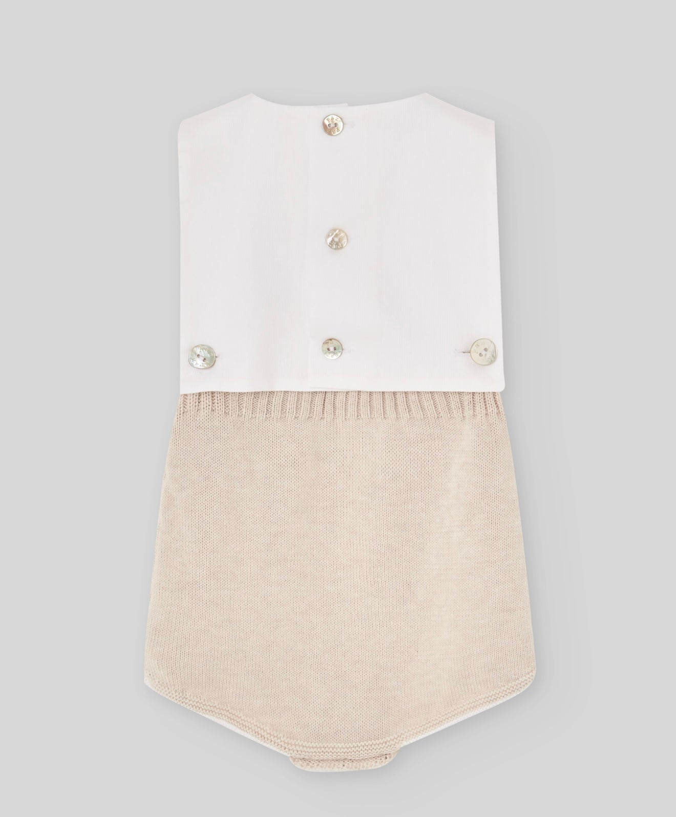 PRE ORDER - Paz beige half knit romper