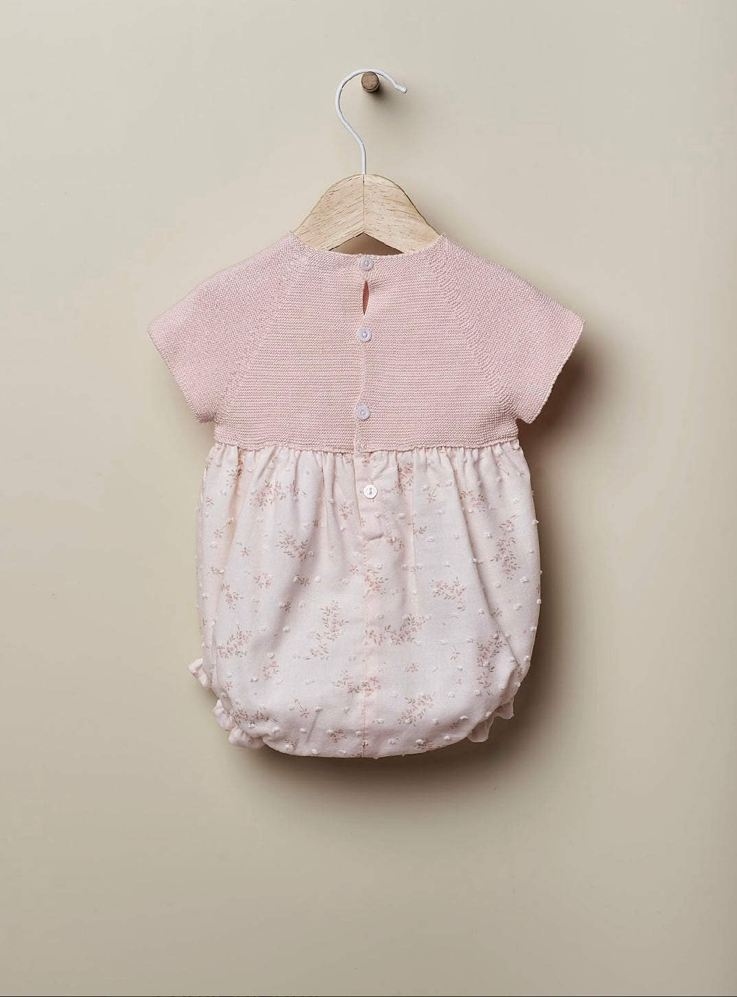 Wedoble pink floral half knit romper