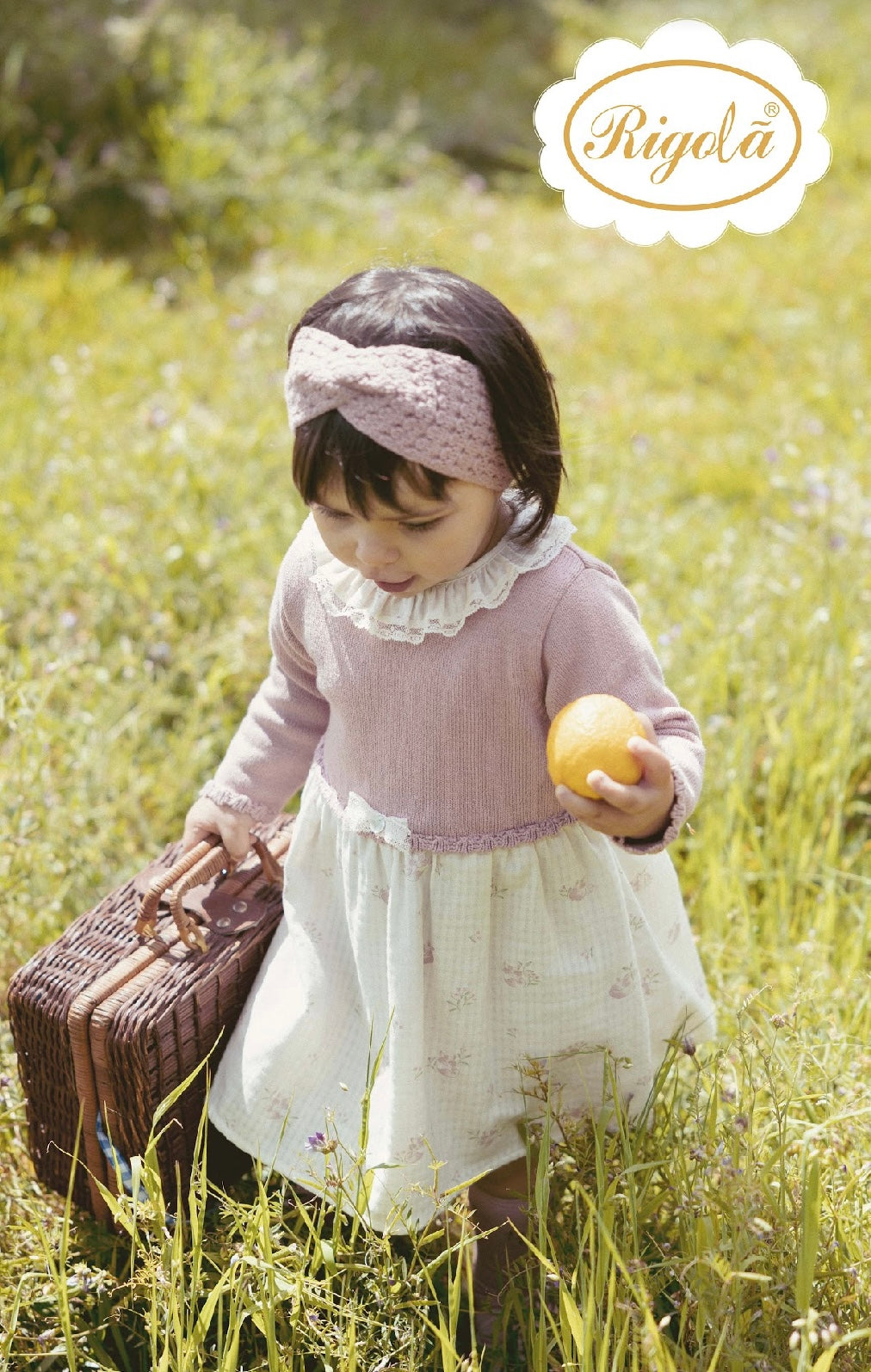 Rigola dusky pink half knit foxes dress