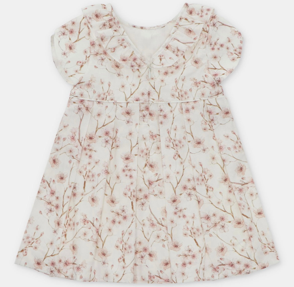 Martin aranda ivory & pink blossom print dress