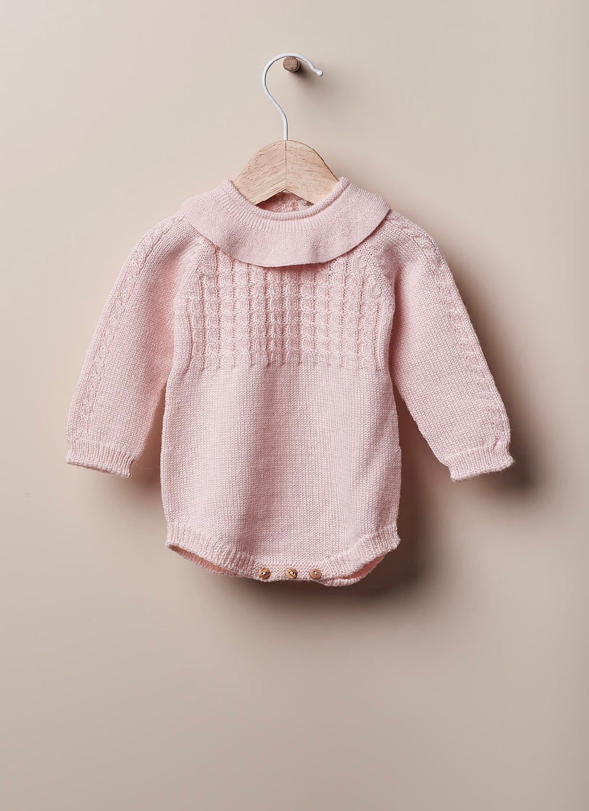 Wedoble pink knit frilled romper