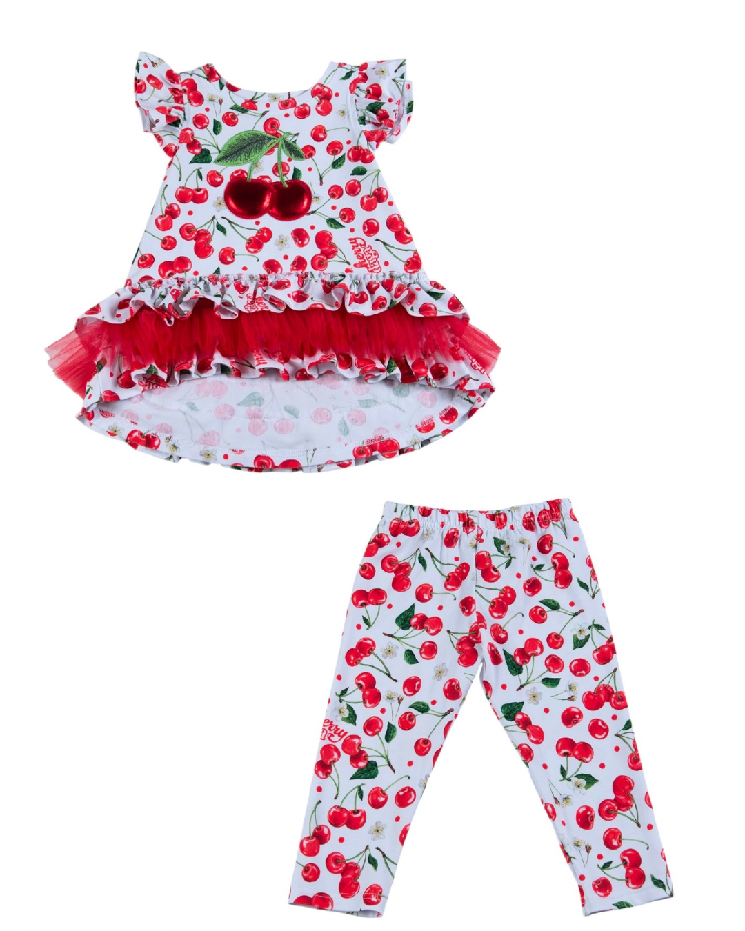 Daga fluffy cherries legging set