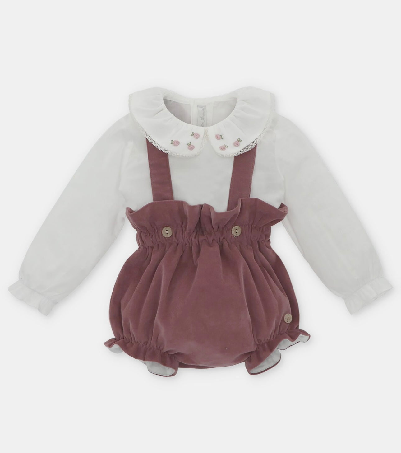 Martin Aranda rose romper & blouse set
