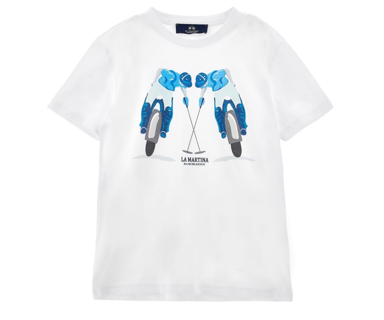 La Martina blue and navy T-shirt and sporty short set