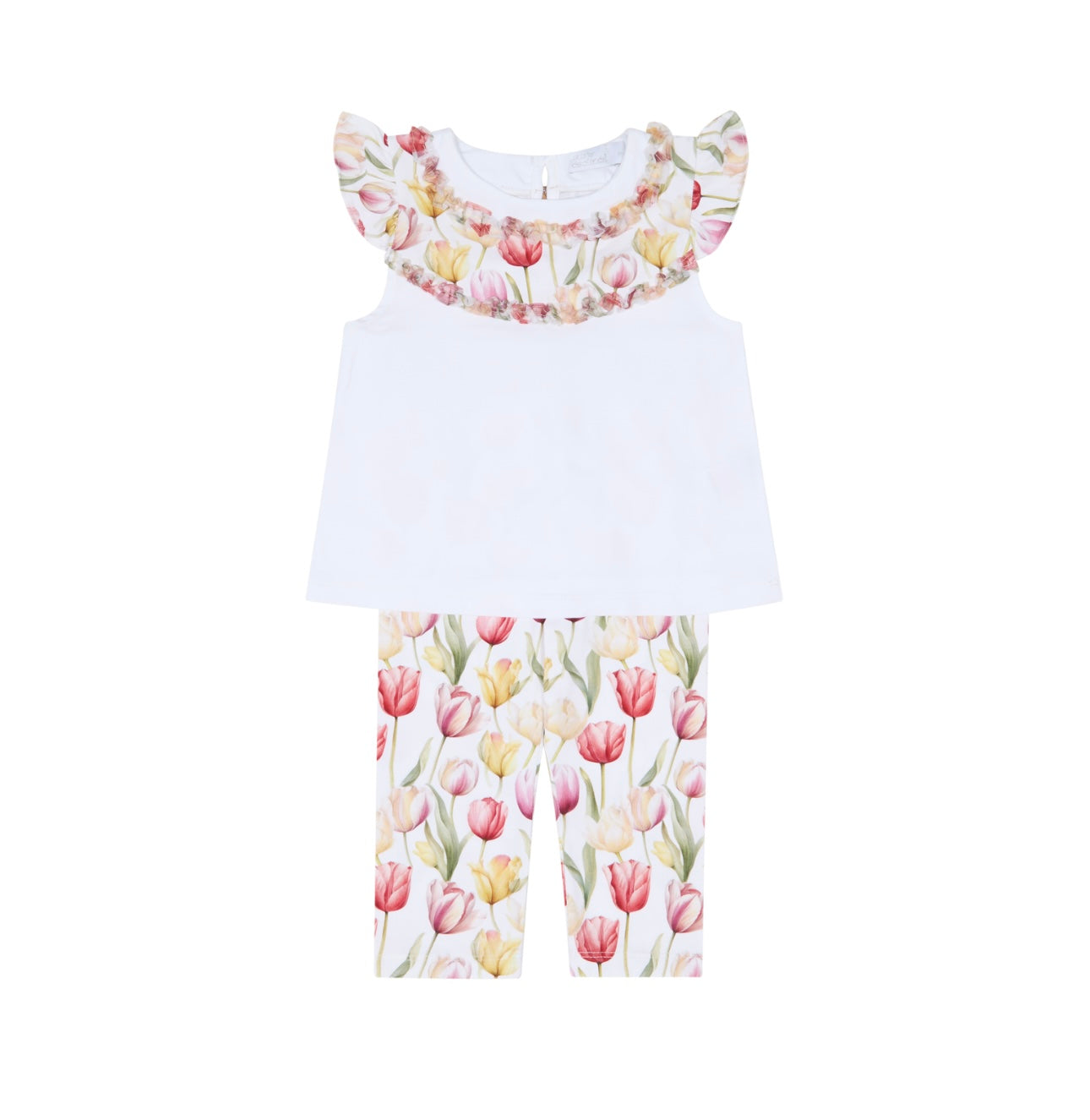 Chic by Deolinda yellow and pink tulips cotton legging set