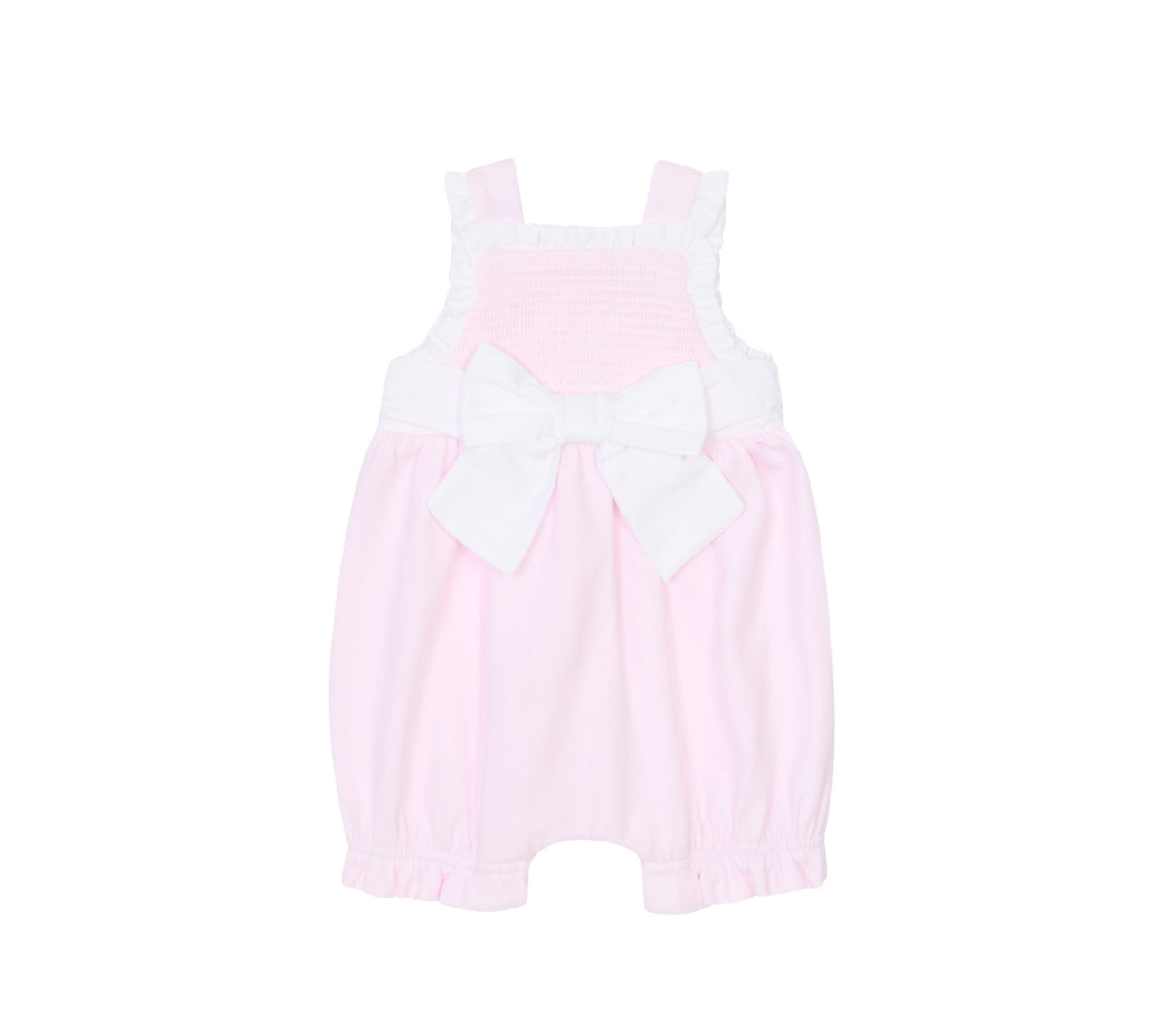 Deolinda girls pink & white bow romper