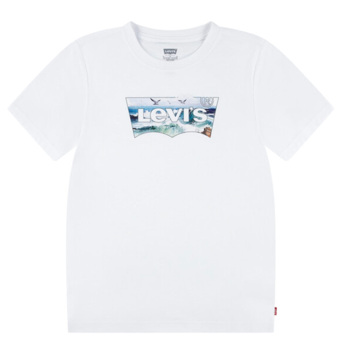 Levi’s white ocean print cotton T-shirt