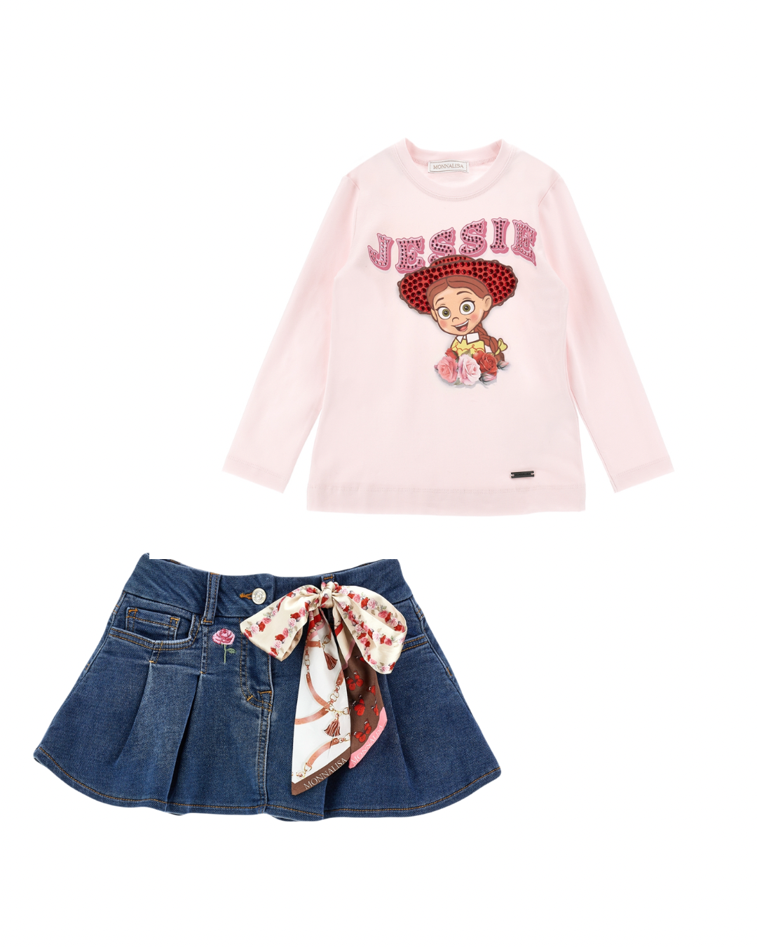 PRE ORDER - monnalisa Toy Story Jessy denim skirt set