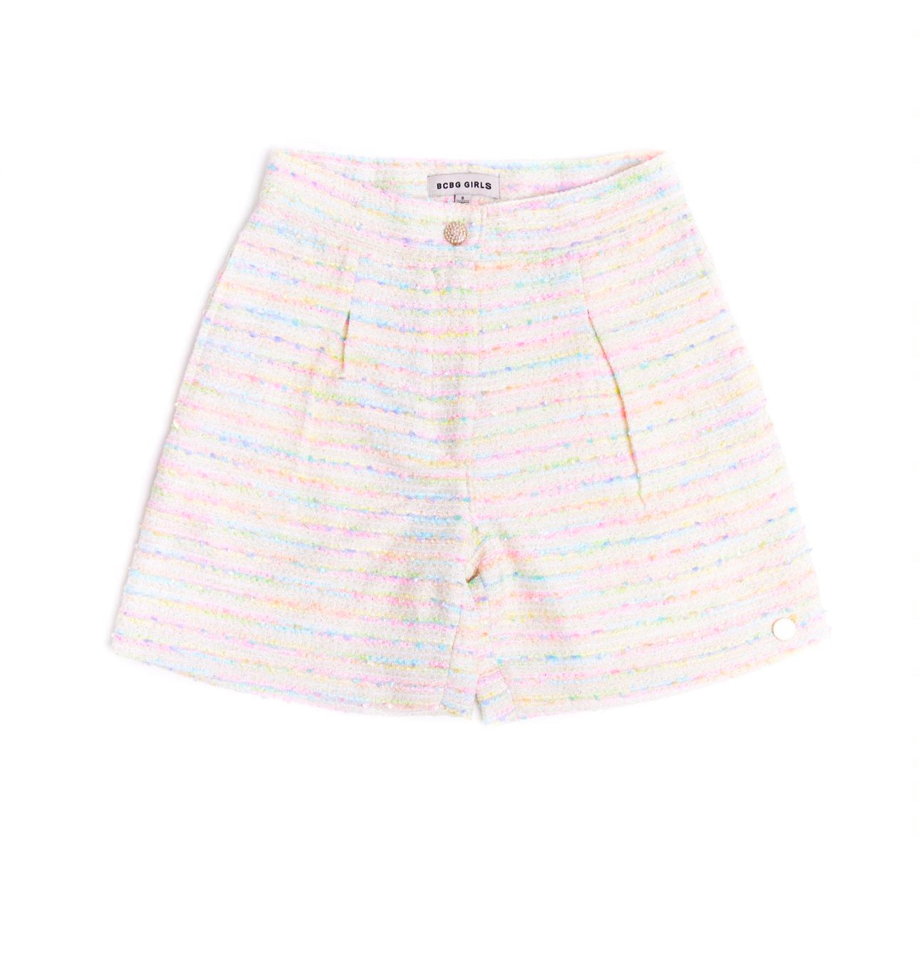 BCBGMAXAZARIA girls multi coloured cream tweed short & jacket set
