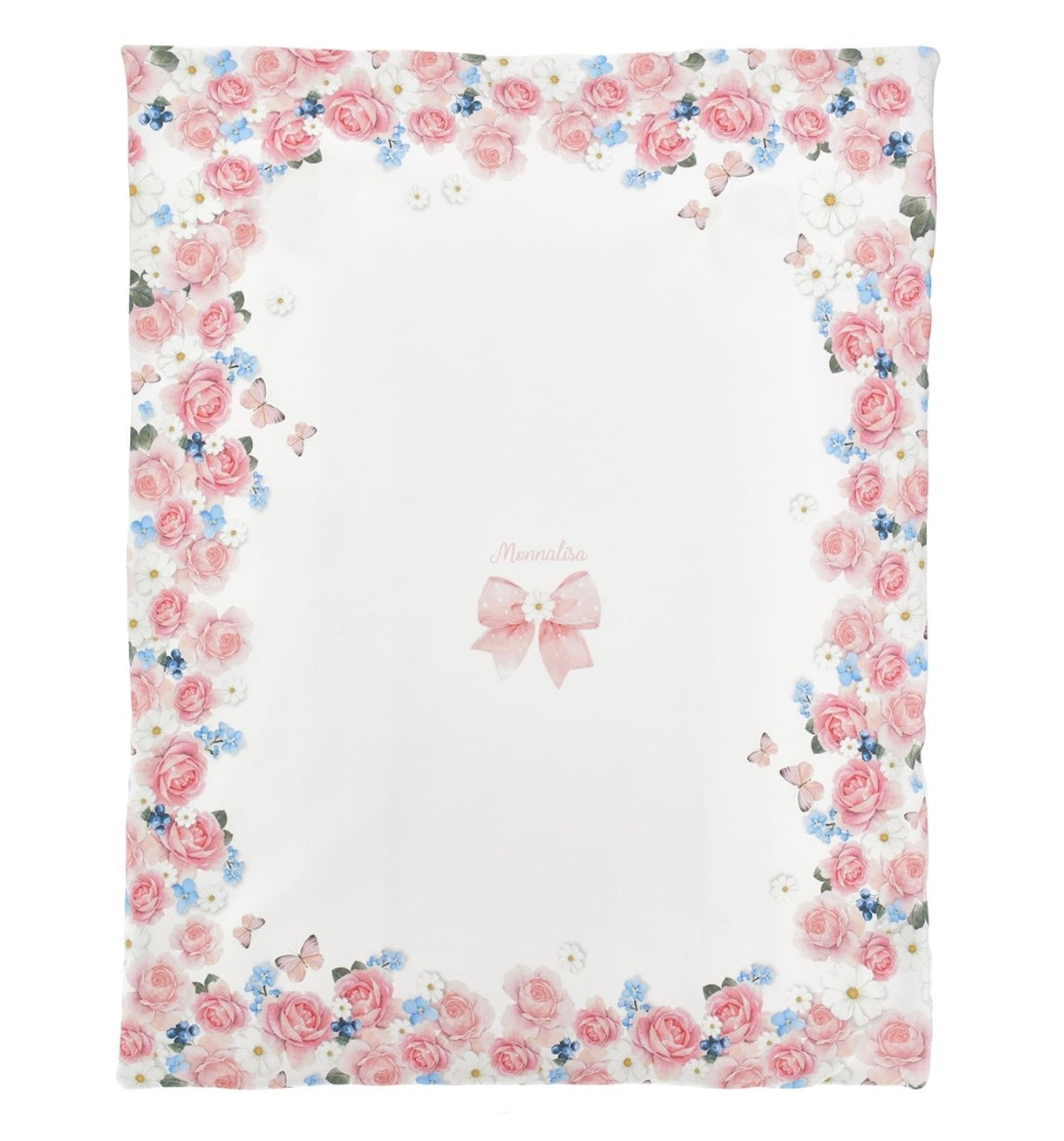 PRE ORDER - monnalisa pink & blue floral blanket