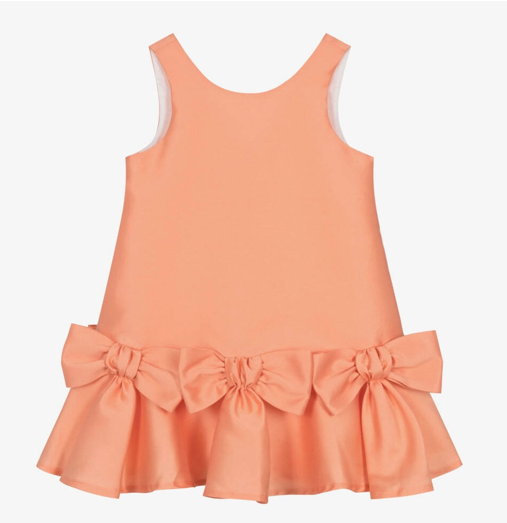 Ballon chic girls orange bow dress