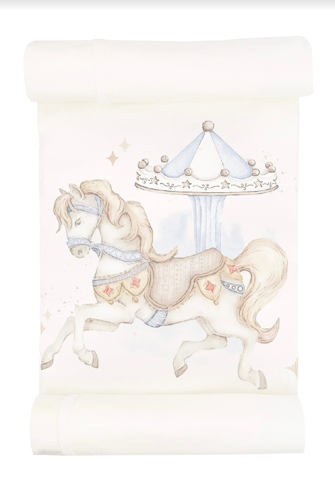 Jamiks ivory & blue jocking horse blanket