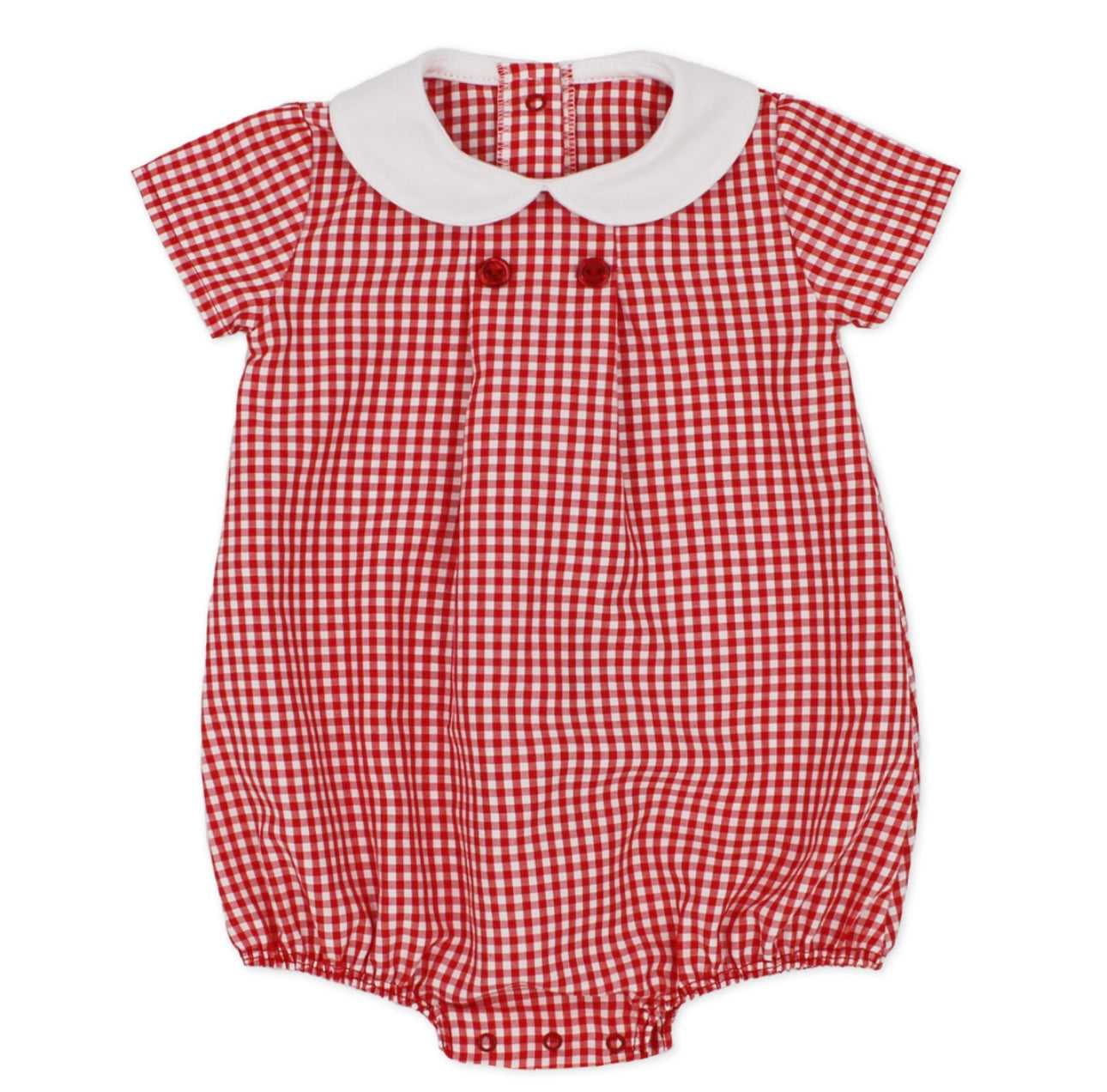 Rapife red check collared romper