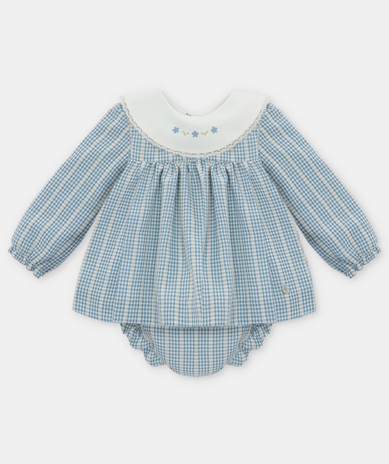 Martin Aranda blue & beige check dress set