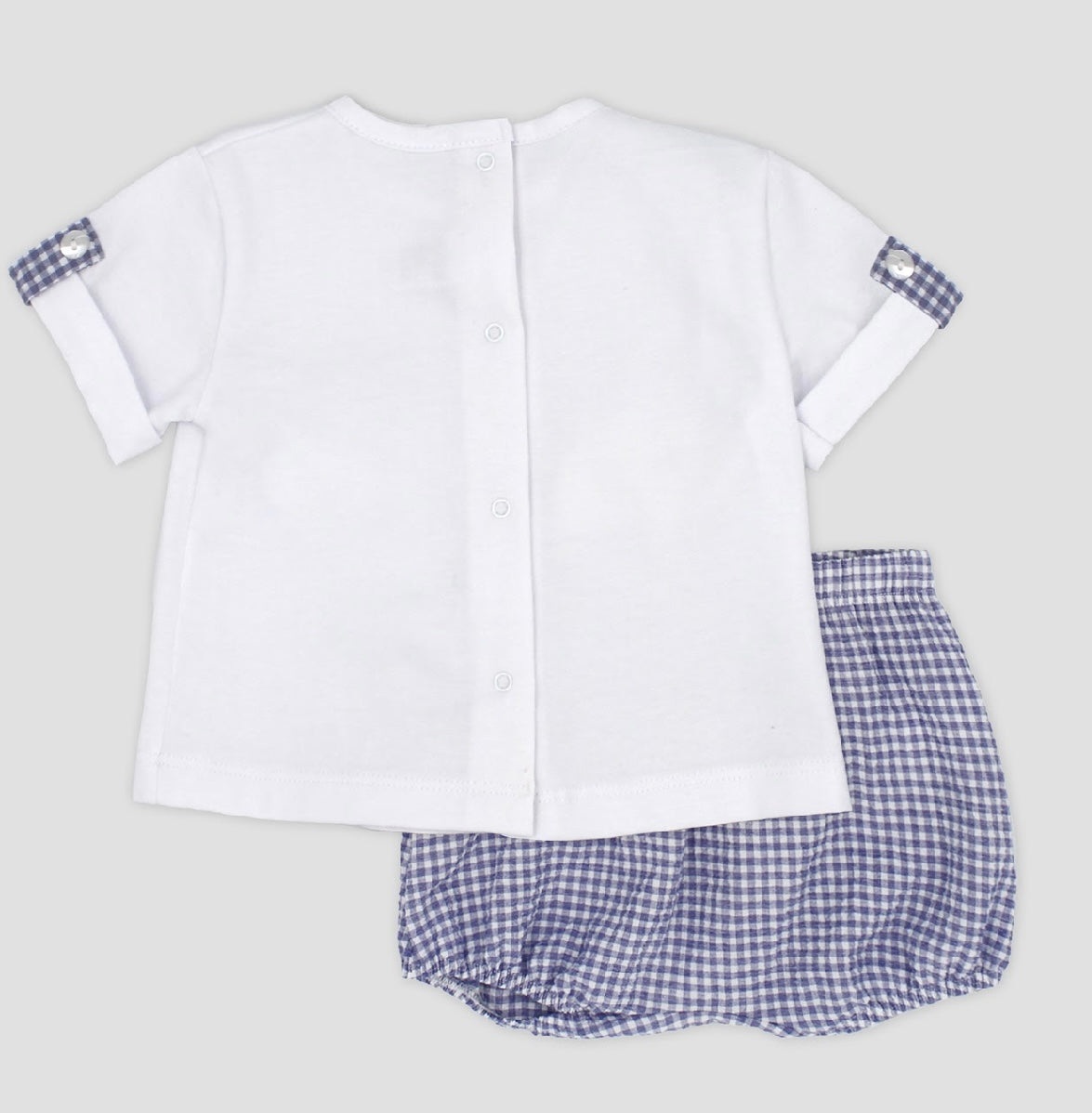 Rapife navy check T-shirt & short set