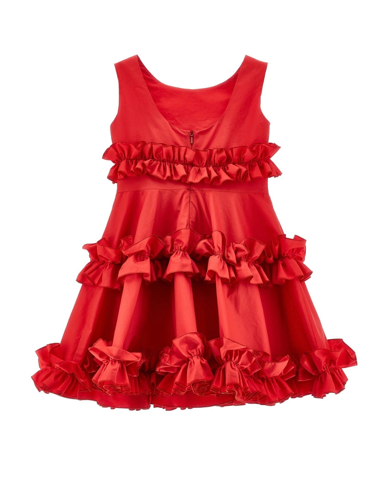 Monnalisa red cotton ruffled dress