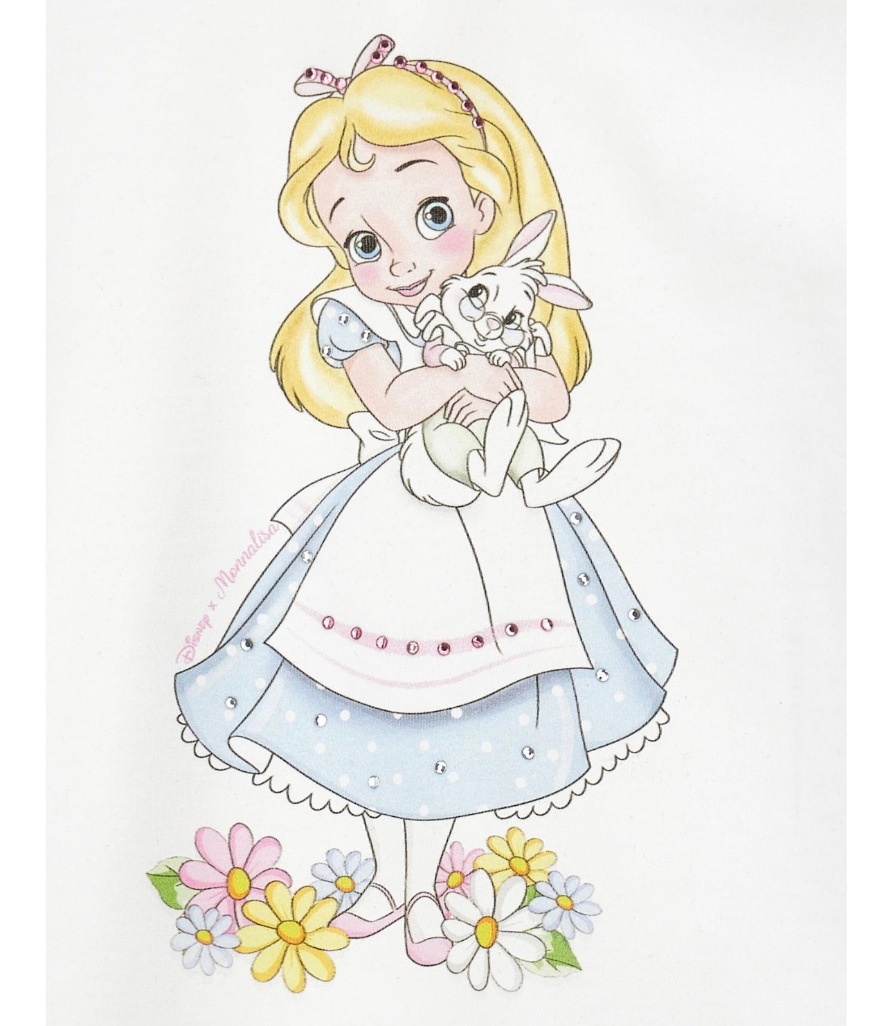 Monnalisa Alice in wonderland yellow tulle skirt set