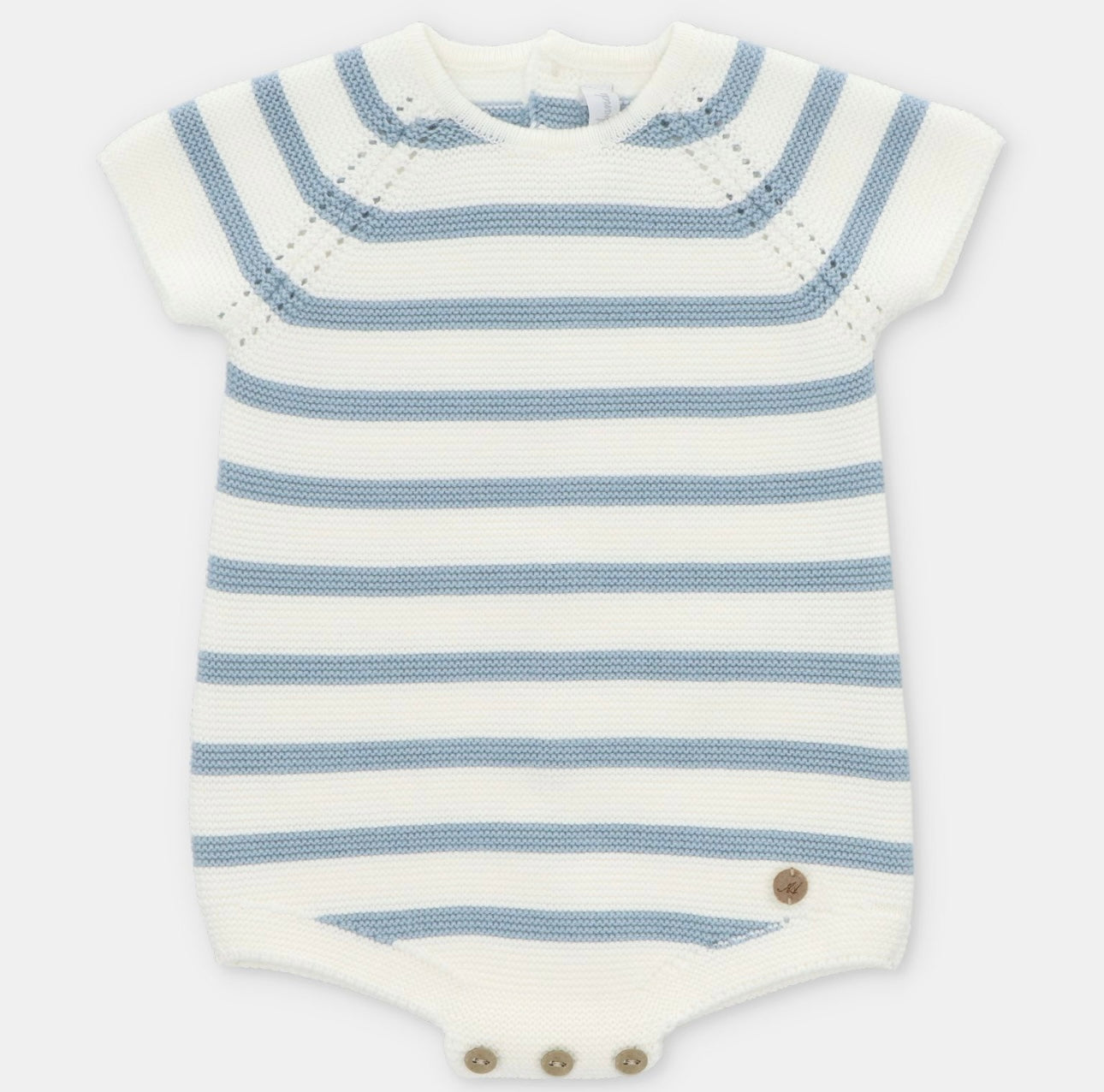 Martin Aranda blue & white stripe knit romper