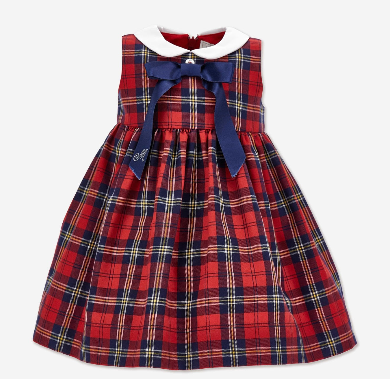 Monnalisa girls tartan bow dress