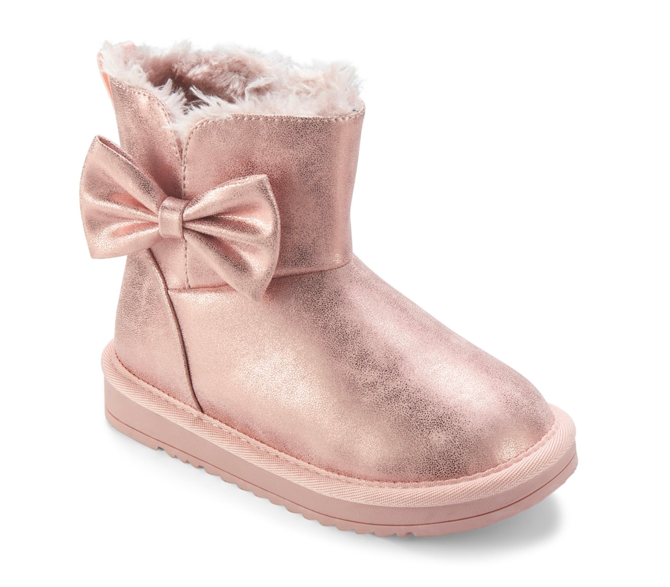 Adee pink metallic bow pull-on boot