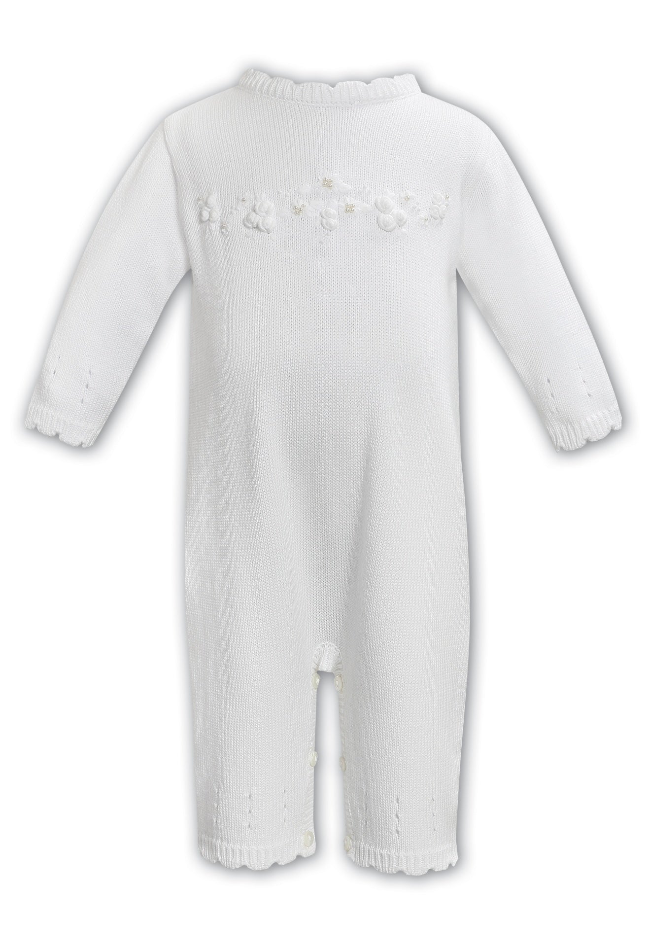 Sarah Louise white embroidered babygrow
