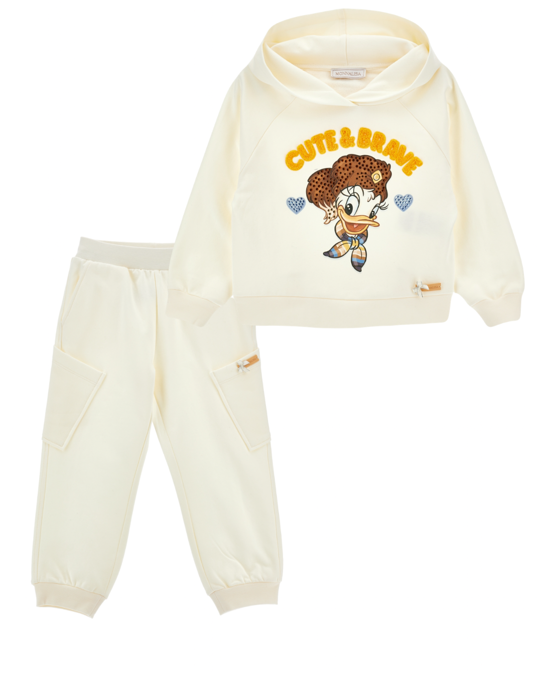 PRE ORDER - monnalisa Daisy Duck cream hoodie tracksuit