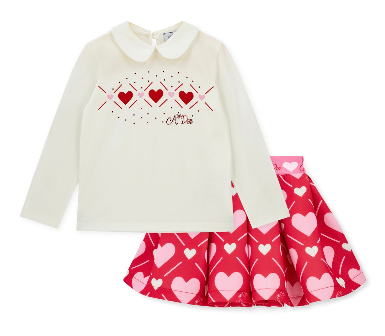 PRE ORDER - Adee ‘love story’ heart print skirt set