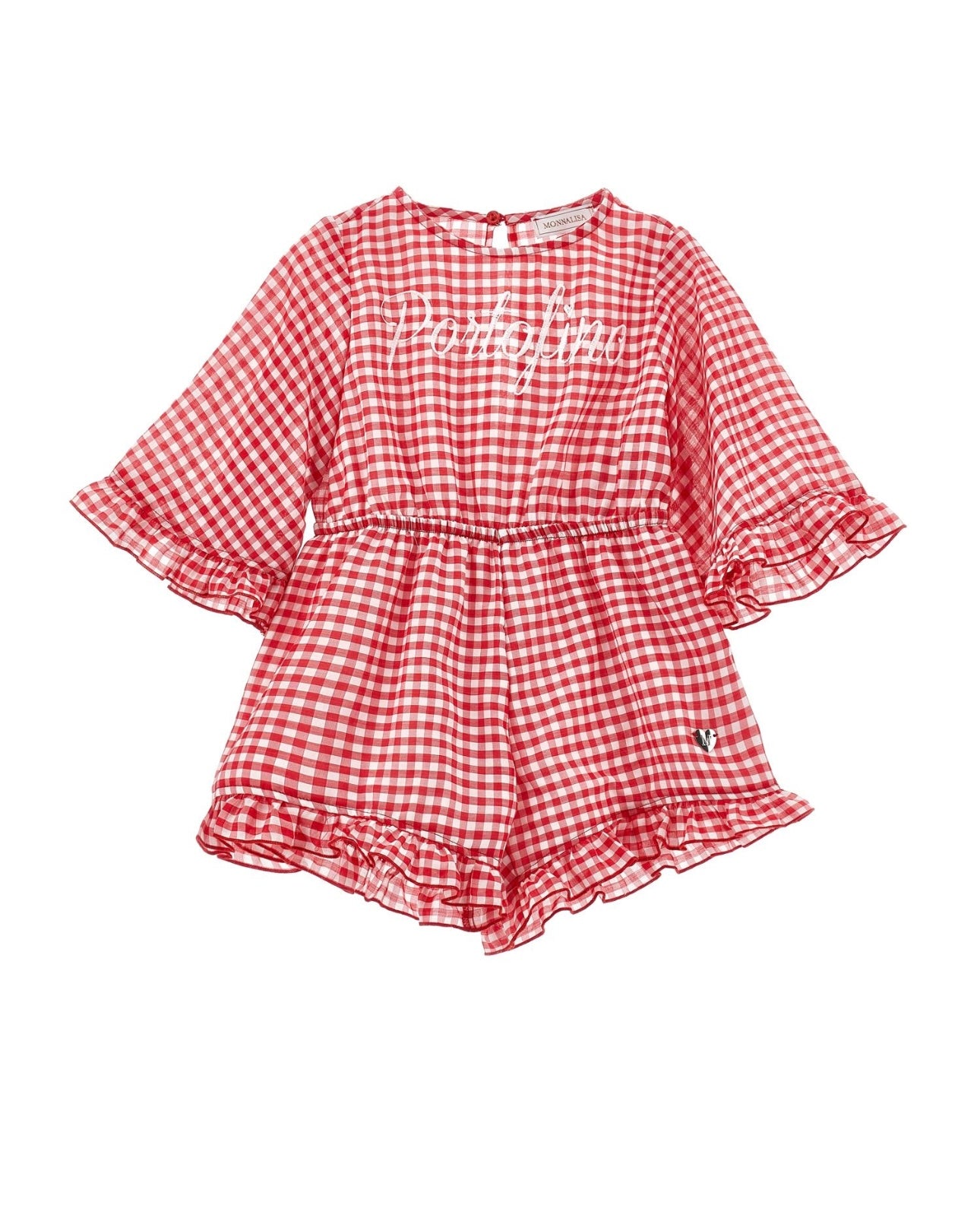 Monnalisa red gingham ‘portofino’ playsuit