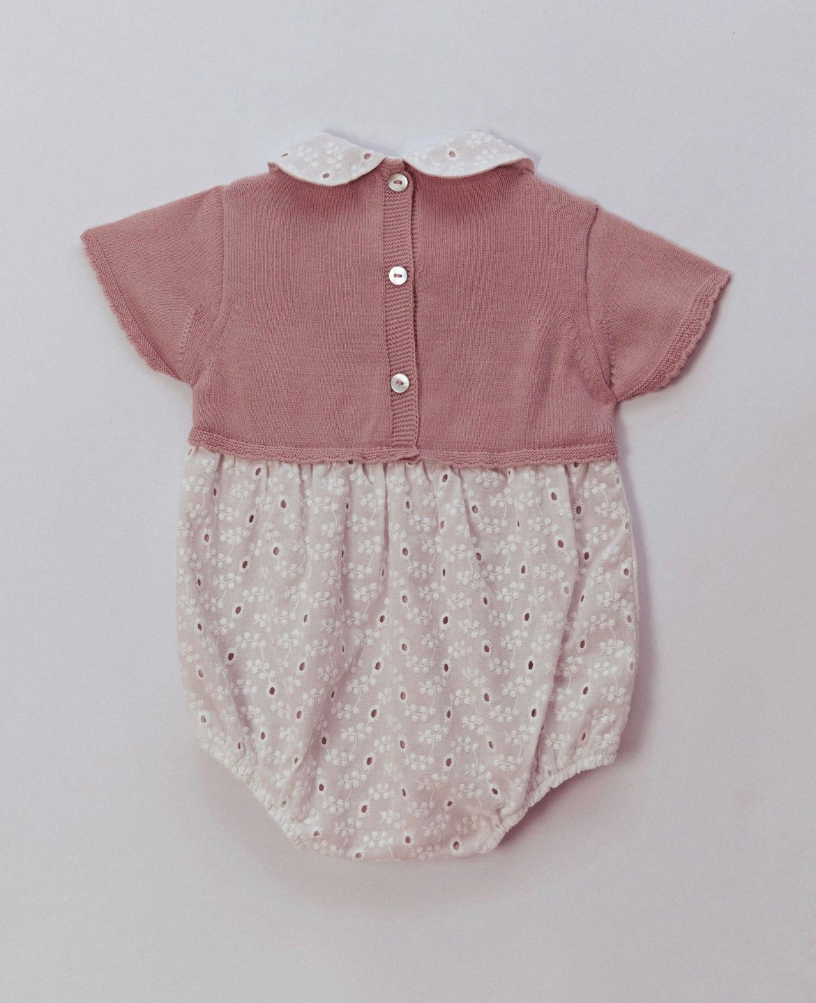 Rigola girls pink & white cotton romper