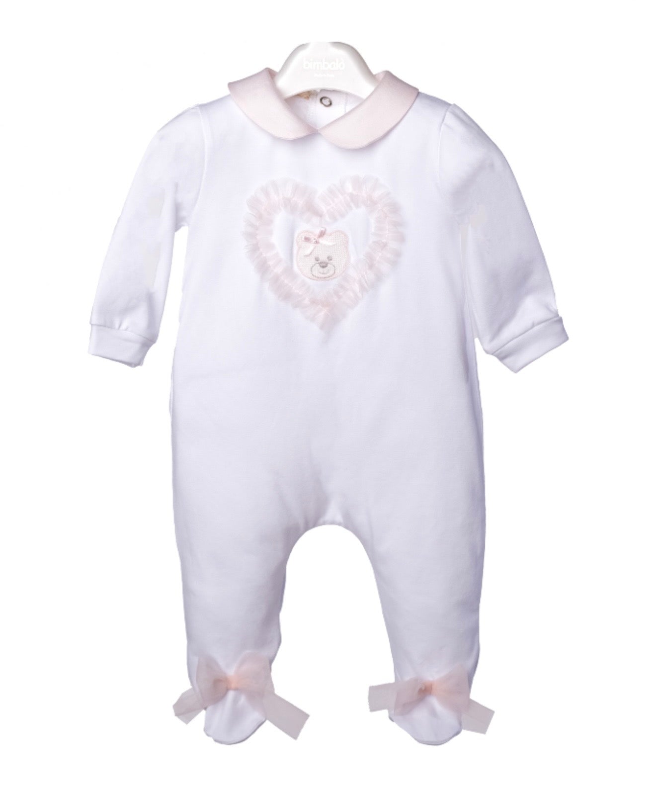 Bimbalo pink tulle Teddy cotton babygrow